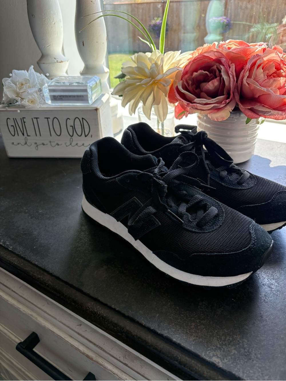 New Balance Black and White Women's Athletic Sneakers